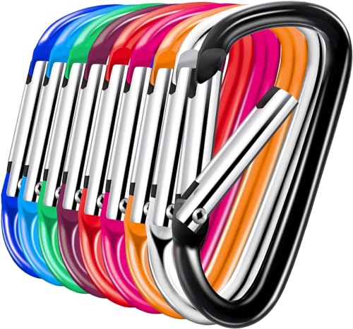 EOGRFW 100 Stück Karabinerhaken Bunt,4,5 cm Aluminium Karabiner Klein Carabiner,Bunt Karabiner Schlüsselanhänger für Camping,Angeln,Wandern,Reisen,Hundeleine,mit Schnappverschluss