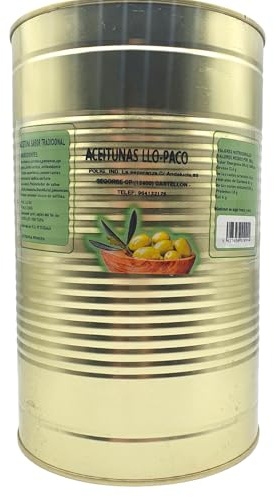 Aceitunas Sabor Tradicional - Lata de 2,4 kg de Aceitunas Sabor Tradicional - Olivas Calidad Extra Llo-Paco