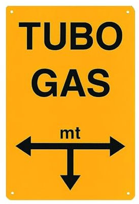 Cartello per localizzazione tubi gas