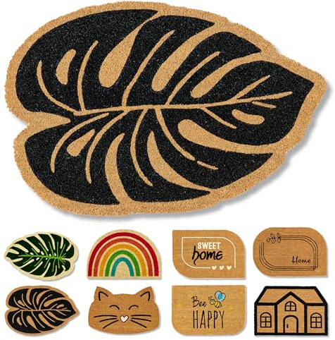 Astra natürliche Fußmatte Kokos - Kokosmatte 40x60cm Monstera - rutschfeste Schmutzfangmatte robust -außen Fussmatte innen - Türmatte Außenbereich überdacht