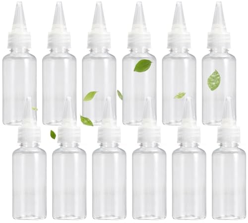 Vueinrg 12 Piezas 20 ml Botellas de Compresión Pequeñas con Tapa Squeeze Bottle Transparente Dispensador de Botellas Exprimir la Botella por Salsa BBQ Aceite de Oliva Ketchup Mostaza