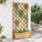 Gecheer Fioriera Rialzata con Traliccio e Rampicante, in Legno Massello di Abete, Marrone, 90x35x180 cm, Fioriera Grigliato Legno