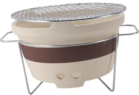 KAILECD Kompakter tragbarer Keramik-Holzkohleofen mit Teekanne, multifunktionaler Grillofen für den Außenbereich, Exquisite Verarbeitung, vielseitig einsetzbarer Grillofen aus Lehm