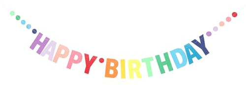 Happy Birthday Guirnalda, Multicolor Banderola Feliz Cumpleaños, Pancarta Feliz Cumpleaños, Decoración Cumpleaños para Adultos Y Niños
