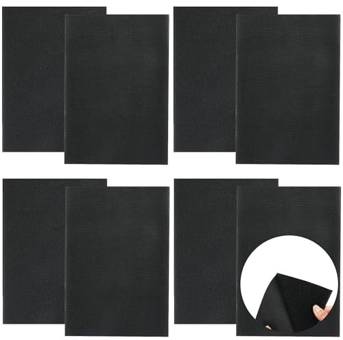 ANFUXT Klettband zum Nähen, 4er-Set Klettverschluss, Breit, Schwarz, Classic, Nylon, Polyester, 20x30cm, für Textilien, Teppich, Handgefertigt