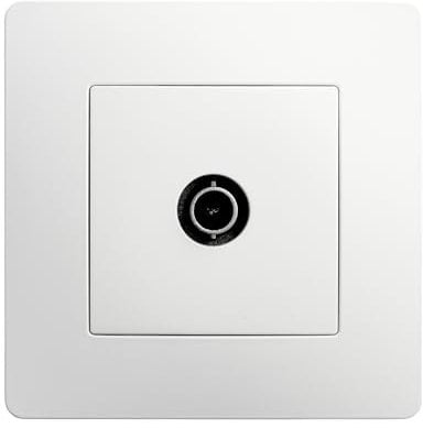 DEBFLEX - Caly - Presa TV da parete - Connessione TV o decoder TNT - ABS - Installazione a incasso - Dispositivo completo con piastra di finitura - Bianco - 85 x 85 x 40 mm