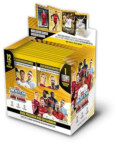 Topps Match Attax 24/25 - Full Box - enthält 24 Päckchen (288 Karten) Plus spezielle Hero Päckchen (1 garantiert pro Schachtel)