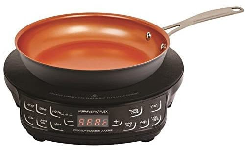 Nuwave PIC Flex with 9-inch Anodized Duralon, Non-Stick Fry Pan, Portable, Powerful Induction Cooktop, 6.5-Inch Heating Coil