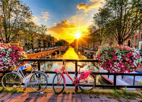 Amsterdam Puzzle 1000 Teile Erwachsene Canals Flowers Bicybles Puzzle Erwachsene 1000 Teile Puzzles Geschenkideen