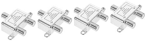 Gadpiparty 4 Pezzi Splitter Per Cavo Coassiale 5-2400 Mhz Splitter Per Alimentazione Internet E Tv A 2 Vie Per Tv Via Cavo Internet Ad Alta Velocità