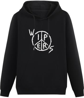 YUANROU Wipers Logo Hoody Mens Rock N Roll Music Retro Band Hoodie Black XL