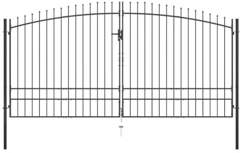 Willood Doppelflügel-Gartentor mit Speerspitzen 400 x 248cm Doppeltor Zauntor Gartenpforte Hoftor Flügeltor Gartentür Zauntür Tor Industrietor