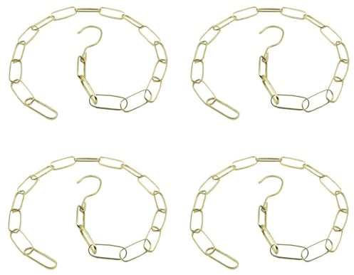 4 Stück Metallkettenglied, 110 cm Langer Hochleistungs Vintage Hängelampen Beleuchtung Kette für hängende Kleidung, Hängelampe, Kronleuchter (4,5 mm Gold)