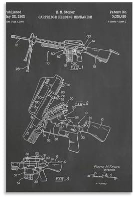 XYSWDD AR15M16 Kunstdruck auf Leinwand, Motiv: Munition Feeder, Patentdruck, Kunstdruck, Poster für Zuhause, Schule, Büro, Dekoration, 60 x 90 cm