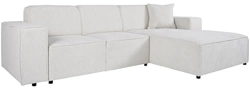 BEAUTY SOFA Pedro Ecksofa, Breite 267 cm, L Rechts, Raven 22, Beige, Minimalistisches Design, Freistehend, Hochwertige Polsterung