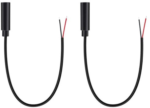 Greluma 2 pièces 3,5 mm 2 pôles prise femelle à l'extrémité ouverte du fil nu, 0,25 m ts mono 1/8 câble de connecteur femelle