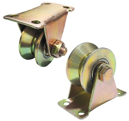 2 Stück V-Nut Seilrolle, Umlenkrollen für Seile, V-Nut Rollenrad Umlenkrolle Stahlseil für Wäscheleine, Flaschenzugsystem, Rolltore, Invertierte, Umlenkrollen Seil Tragfähigkeit 300kg (48mm-2 Stück)