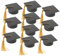 GLEAVI 10 Piezas decoración de Sombrero de médico Fiesta Mini Gorras para la graduación Decorar pequeño Tazas de Gorro de graduación Sombrero de graduación para Taza de Vidrio Papel Negro
