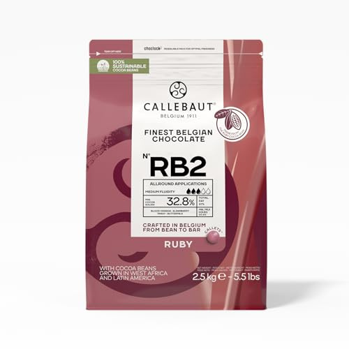 Callebaut Ruby Chocolate Callets RB2 – 2,5 kg | Cioccolato rosa | 32,8% cacao | Fruttato e piccante
