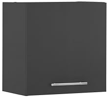 Laundreezy Hängeschrank Wandschrank in Anthrazit 50 x 50 x 31 cm (B/H/T) | Zwei Fächer hinter einer Drehtür, vielseitiger Stauraum für Waschküche, Bad, Keller oder Hauswirtschaftsraum, modern