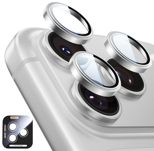 MAGIC JOHN 2 Set for iPhone 17 Pro Max/17 Pro Camera Lens Protector -Silver | 9H Hardness Tempered Glass, Individual Lens Protection, Anti-Scratch, HD Clear, Night Shot Compatible