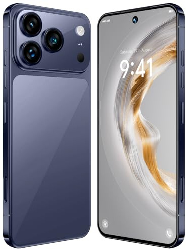 COTSRGT Unlocked Cell Phones, 16GB 1TB I17 Pro Max Smartphone, Unlocked Android 15 Phone, 7.3 HD Screen, Long Battery Life 8000mAh, Dual SIM/5G Cell Phone,Blue-7.3 Inch