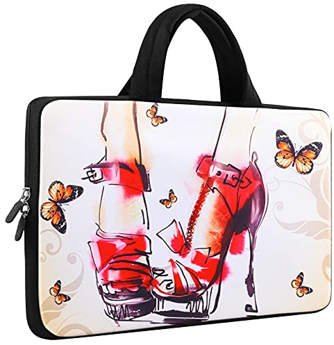 Mibbxea 11,6-12 Zoll Laptop-Tasche Sleeve Hülle,Computer Chromebook Ultrabook Tragetasche,Neopren-Reisetasche, Netbook-Aktentasche mit Griff für Dell HP Lenovo ASUS Acer (High Heels)