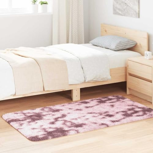 Tonture NAVARRA Shaggy Hochflor Teppich Altrosa 80x150 cm, Polyester Wohnzimmerteppich, Schlafzimmer Deko Boden, Robust, Pflegeleicht & rutschfest für Esszimmer & Büro