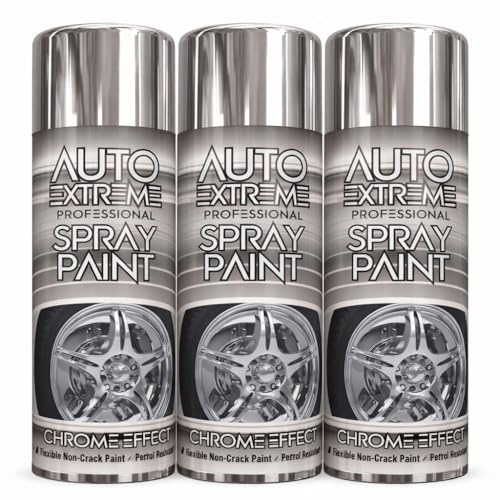 Balaju Height 3X BH Auto Extreme Professional Chrome Effect Spray Paint, Flexible Non-Crack Formula, Petrol Resistant, 400ML, Pack of 3
