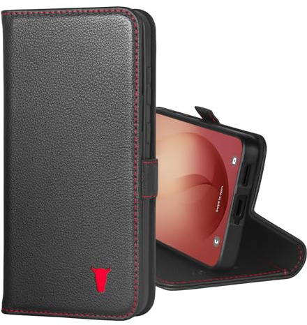 TORRO Hülle kompatibel mit Samsung Galaxy A57 5G 2026 - Premium Leder Hülle mit Standfunktion und Kartenfächern (Schwarz)