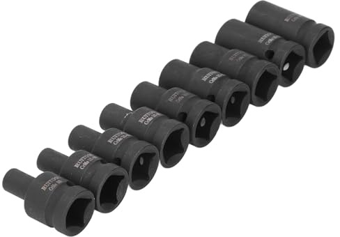 lyrlody 9 Pcs Square Tap Socket Set, Drive Male Square Driver Cr Molybdenum Steel with Tapered Chamfered Design for Electric Pneumatic Hand Wrench