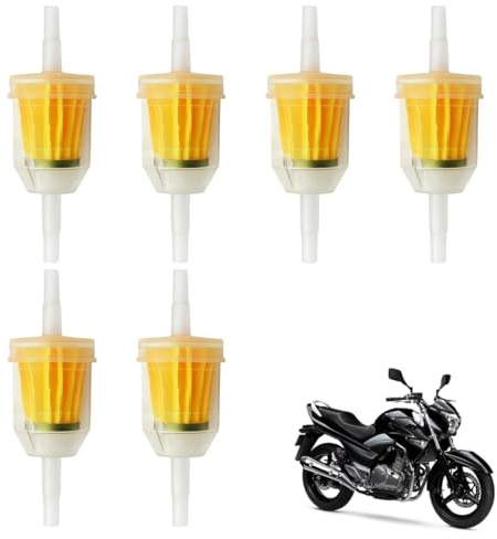 FUHAMJ 6 Piezas Filtro Gasolina, Filtros De Combustible, Filtro De Gasolina Universales De 6 Mm, Líquido De Gasolina Reutilizables Para Motos, Cortacéspedes, Scooters, Ciclomotores, Coches
