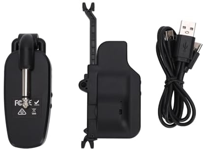 Duokon Système sans Fil pour Guitare, Micro de Guitare Acoustique UHF avec émetteur-récepteur Rechargeable, Portée de 50 M, Installation sans Perceuse pour Les Joueurs Folk Classiques, Pratique sur