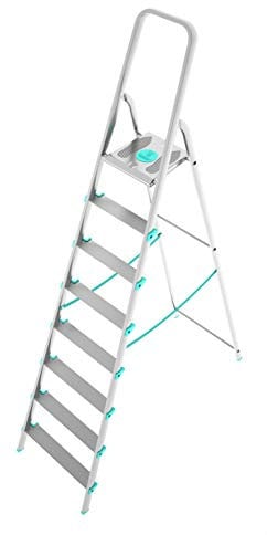Escalera de Aluminio Colombo 8 peldaños Capacidad 150 kg Art. S107A08W Silver