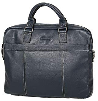 Katana Laptoptasche, Rindsleder, genarbt, 69357, blau, Einheitsgröße
