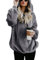 iWoo, felpa da donna in pile, pullover con cappuccio, tasche e cerniera 1/4, casual, soffice, calda ed elegante, tinta unita