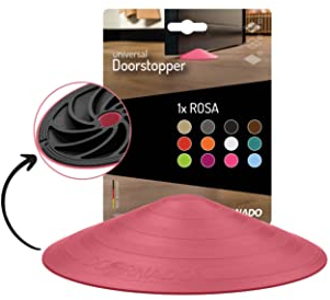 Doornado Starker Gummi Türstopper - Türhalter ohne Bohren - Für alle Arten von Türen und Böden - 118x25mm – Designpreis - Rosa