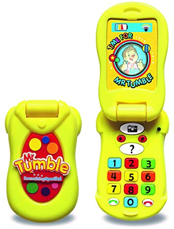 Mr Tumble Toys,Mr Tumble Something Special Flip & Learn Toy Phone For Kids - Helps Child Development and Recognition Skills - Features Light Up Screen, Fun Sounds and Learning Activities, 18+ Months