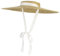 EOZY Chapeau Paille Capeline Femme Élégant Large Bord Visière Anti-Soleil Chapeau Panama Voyage Plage Vintage Anti-UV Été Outdoor (Blanc Ruban, Bord 18cm)