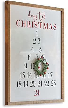 Loberon Dekoboard Lagunes, Festlich und Kreativ, Nostalgischer Charme, Vintage-Design, Weihnachten, Weihnachtsdeko, Kiefernholz, Eisen, Kunststoff, weiß/braun