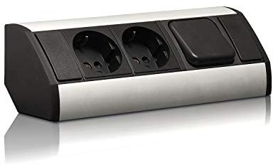 Práctico enchufe de cocina, baño, sala de estar, muebles. Enchufe de esquina ideal para encimera de cocina como enchufe de montaje o enchufe de base, conector de 15 cm