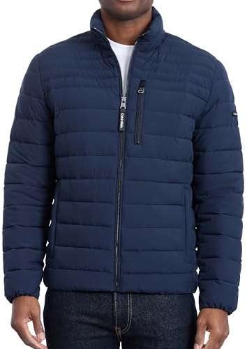 Calvin Klein Men's Classic Packable Down Jacket, Navy, Large