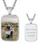 FindChic Collar Rectángulo Colgante con Foto Personalizada Grabado Acero Inoxidable para Hombres Cadena 55cm+5cm
