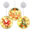 3 Piezas Luces De DecoracióN NavideñA,Luces Cortina Led Luz Colgante,Lámpara De Ventosa De Navidad,Luz LED para Ventana con Ventosa,Para BalcóN, Ventana, Pared, Escaparate, Boda, Fiesta (A)