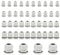 DODUOS 44 Stück Kabelverschraubung Set IP68 Wasserdichte Verschluss Kabel Verschraubung, Einstellbar Kabeldurchführung M12, M16, M20, M25, M32 - Nylon Kunststoff, Weiß