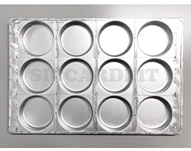 Siccardi Teglia per pizzette/focacce in lamiera alluminata Cm 60 x 40-12 impronte Ø 12 Cm