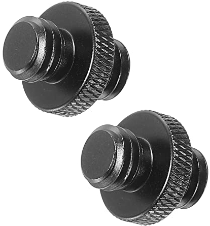 PATIKIL Mic Stand Adapter 3/8 Male to 3/8 Male Thread Tripod Screw Adapter Double Sides Camera Screw for Microphone Tripod Stand Black 2 Pack