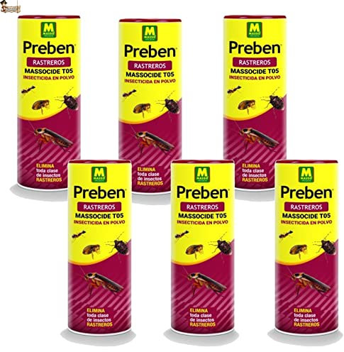 BricoLoco.com Insecticida granulado en Polvo Insectos Rastreros. ¡¡¡ 1.500 Gramos !!! (6X250 grs.). Suelo Exterior e Interior. Hormigas, cucarachas, pulgas, chinches, garrapatas, piojos. (1.5)