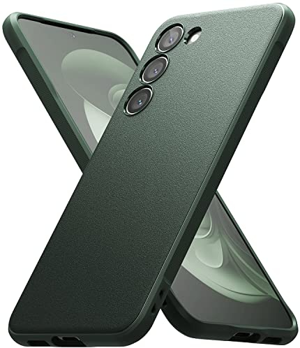 Ringke Onyx Compatibile con Cover Samsung Galaxy S23 5G, Piacevole al Toccandola Custodia Calza Perfettamente Ottima Grip Antiscivolo Anti-Impronte Resistente Graffi Robusta - Dark Green Verde