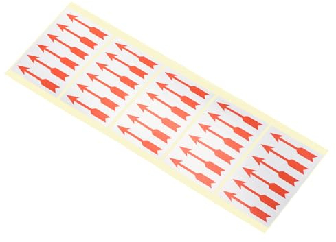 PATIKIL 1.5x0.4 Lang 10Set/300Stk Pfeil Aufkleber Kontrollanzeige Klebeband PET Klebeschild Etikett für Industrielle Arbeit Rot Silberton